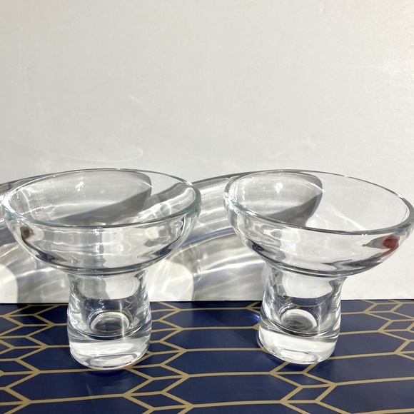 MCM Heavy Mushroom Shaped Cocktail Margarita Set Of 2 Vintage Mid Mod Glasses - Picture 13 of 14